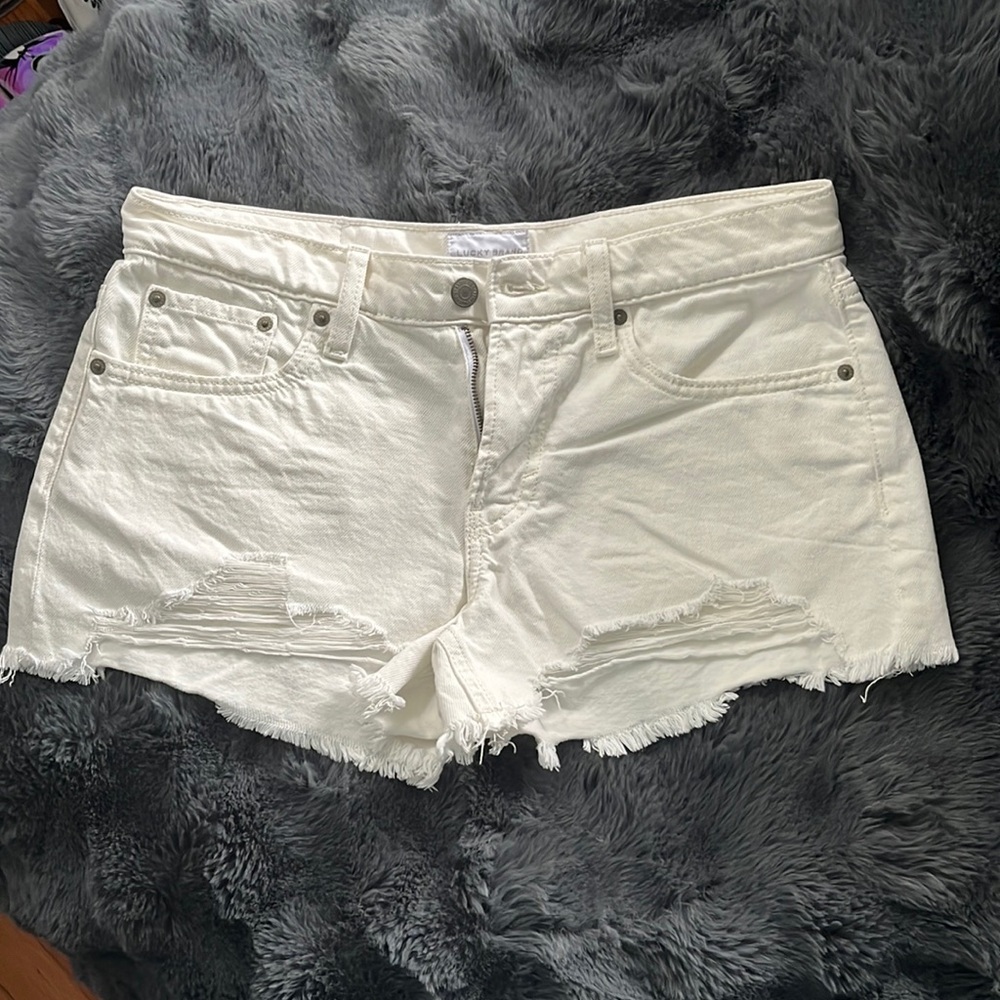 Lucky Brand off white boy mid rise jean shorts